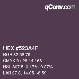 カラーコード: HEX #523A4F | qconv.com