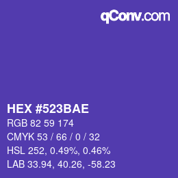 Color code: HEX #523BAE | qconv.com