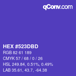 Farbcode: HEX #523DBD | qconv.com