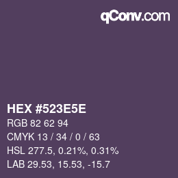 Color code: HEX #523E5E | qconv.com