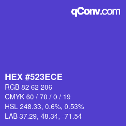 Color code: HEX #523ECE | qconv.com