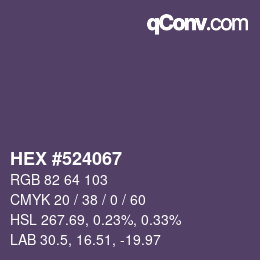 Color code: HEX #524067 | qconv.com