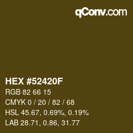 カラーコード: HEX #52420F | qconv.com