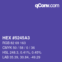 カラーコード: HEX #5245A3 | qconv.com