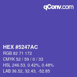 Color code: HEX #5247AC | qconv.com