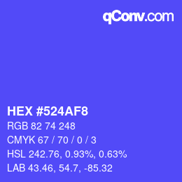 Color code: HEX #524AF8 | qconv.com
