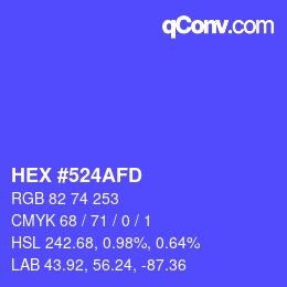 カラーコード: HEX #524AFD | qconv.com