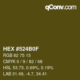 颜色代码: HEX #524B0F | qconv.com
