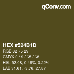 Color code: HEX #524B1D | qconv.com