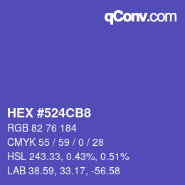 Color code: HEX #524CB8 | qconv.com