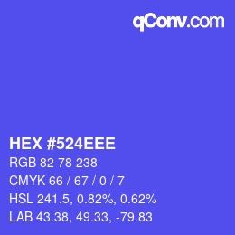 カラーコード: HEX #524EEE | qconv.com