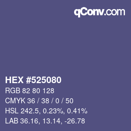 Color code: HEX #525080 | qconv.com