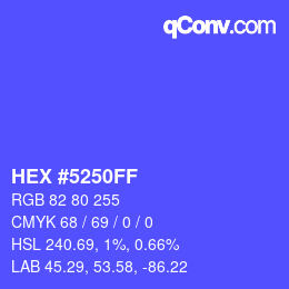 Color code: HEX #5250FF | qconv.com