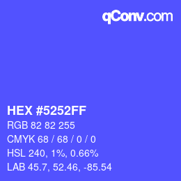 Color code: HEX #5252FF | qconv.com
