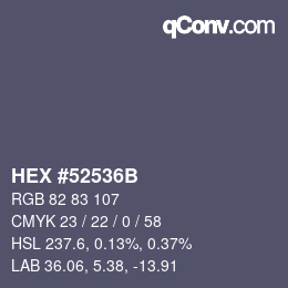 Código de color: HEX #52536B | qconv.com