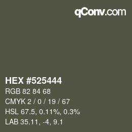 Color code: HEX #525444 | qconv.com