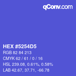 Color code: HEX #5254D5 | qconv.com