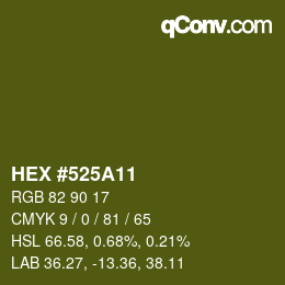 Color code: HEX #525A11 | qconv.com