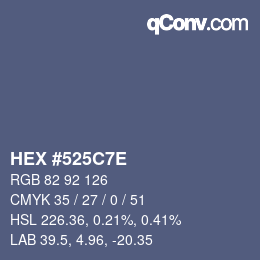 Color code: HEX #525C7E | qconv.com