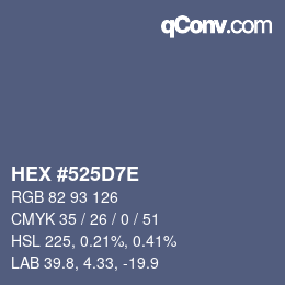 Color code: HEX #525D7E | qconv.com