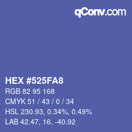 Código de color: HEX #525FA8 | qconv.com