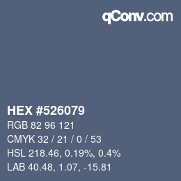 Código de color: HEX #526079 | qconv.com