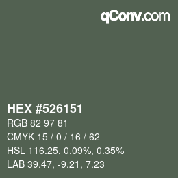 Color code: HEX #526151 | qconv.com