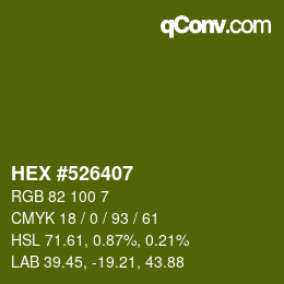 颜色代码: HEX #526407 | qconv.com
