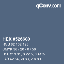 颜色代码: HEX #526680 | qconv.com