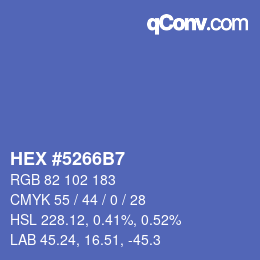 颜色代码: HEX #5266B7 | qconv.com