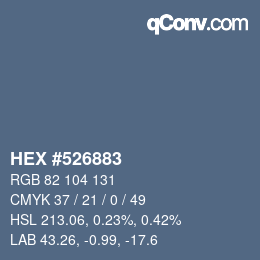 Color code: HEX #526883 | qconv.com