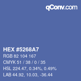 カラーコード: HEX #5268A7 | qconv.com