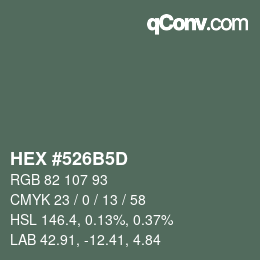 颜色代码: HEX #526B5D | qconv.com