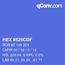 カラーコード: HEX #526CDF | qconv.com