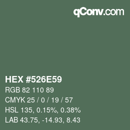 Color code: HEX #526E59 | qconv.com