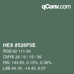 Color code: HEX #526F5E | qconv.com