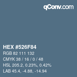 颜色代码: HEX #526F84 | qconv.com