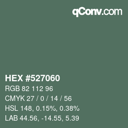カラーコード: HEX #527060 | qconv.com