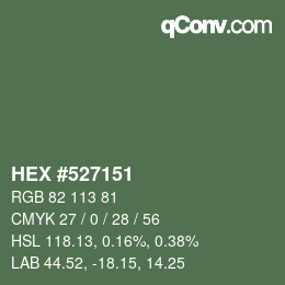 Color code: HEX #527151 | qconv.com