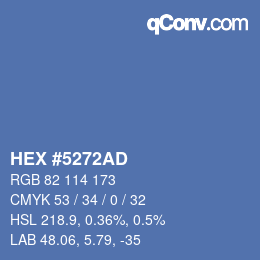 Color code: HEX #5272AD | qconv.com