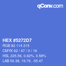 颜色代码: HEX #5272D7 | qconv.com