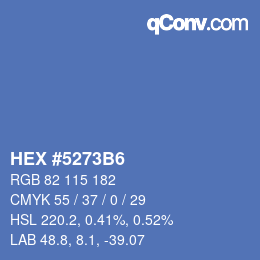 カラーコード: HEX #5273B6 | qconv.com