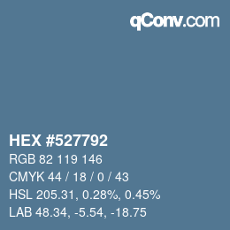 カラーコード: HEX #527792 | qconv.com