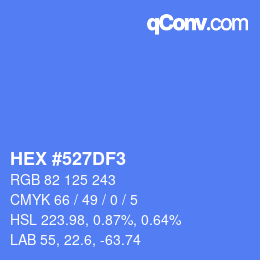 Color code: HEX #527DF3 | qconv.com