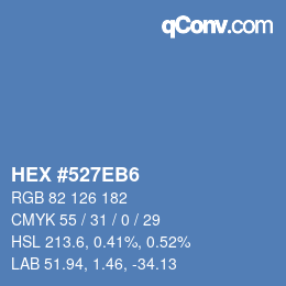 カラーコード: HEX #527EB6 | qconv.com