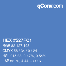 カラーコード: HEX #527FC1 | qconv.com