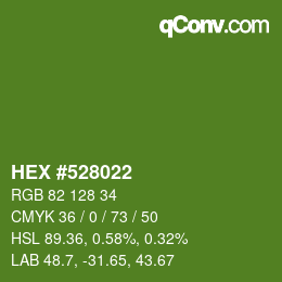 Color code: HEX #528022 | qconv.com