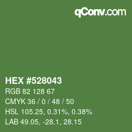 カラーコード: HEX #528043 | qconv.com