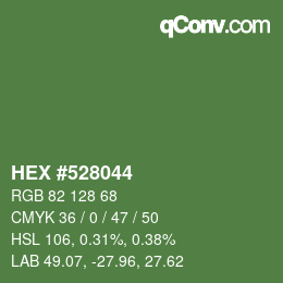 Color code: HEX #528044 | qconv.com