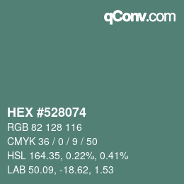 カラーコード: HEX #528074 | qconv.com